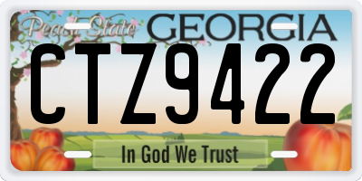 GA license plate CTZ9422