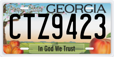 GA license plate CTZ9423