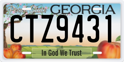 GA license plate CTZ9431