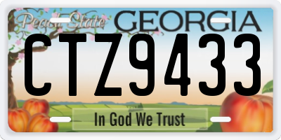 GA license plate CTZ9433