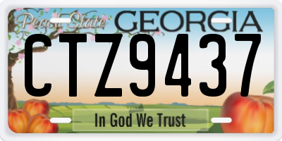 GA license plate CTZ9437