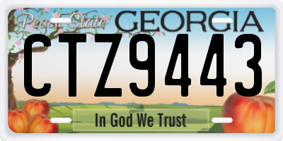 GA license plate CTZ9443