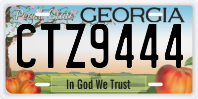 GA license plate CTZ9444