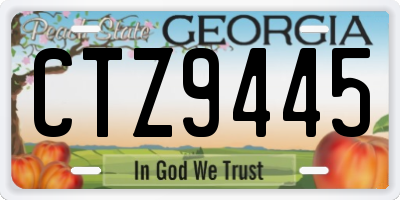 GA license plate CTZ9445