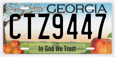 GA license plate CTZ9447