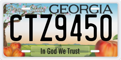 GA license plate CTZ9450