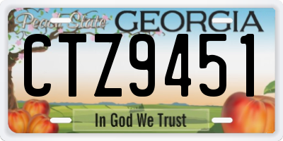 GA license plate CTZ9451