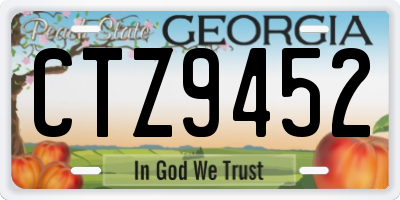 GA license plate CTZ9452