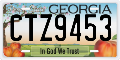 GA license plate CTZ9453
