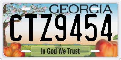 GA license plate CTZ9454