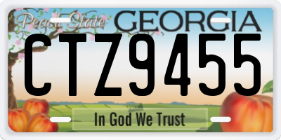 GA license plate CTZ9455
