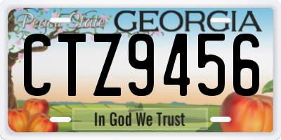 GA license plate CTZ9456