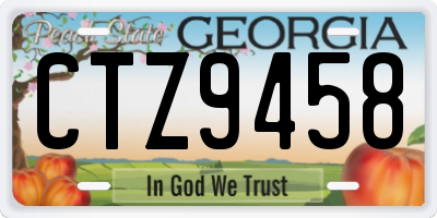 GA license plate CTZ9458
