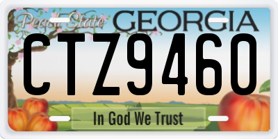 GA license plate CTZ9460