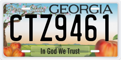 GA license plate CTZ9461
