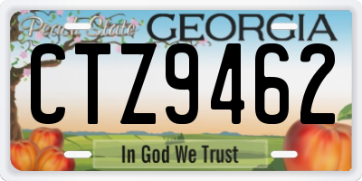 GA license plate CTZ9462