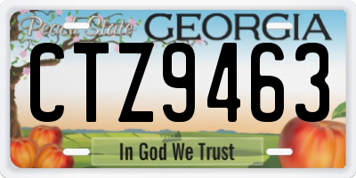 GA license plate CTZ9463