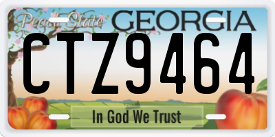 GA license plate CTZ9464