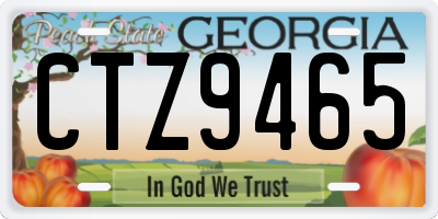 GA license plate CTZ9465