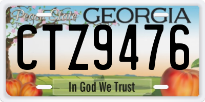 GA license plate CTZ9476