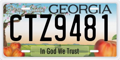 GA license plate CTZ9481