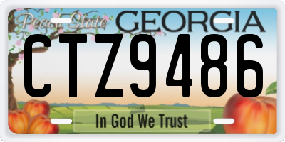 GA license plate CTZ9486