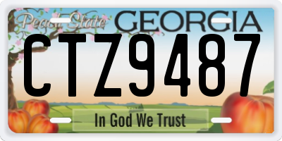 GA license plate CTZ9487