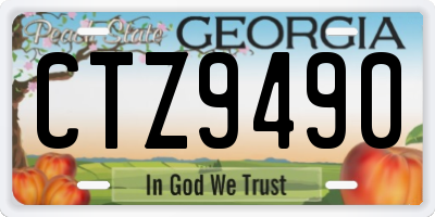 GA license plate CTZ9490