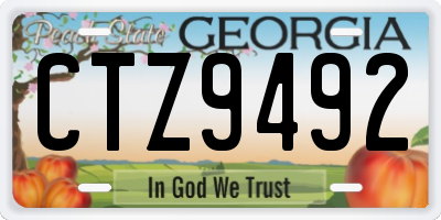 GA license plate CTZ9492
