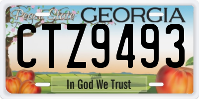 GA license plate CTZ9493