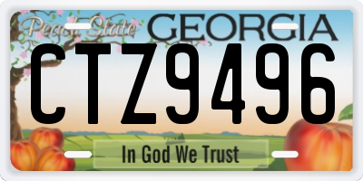 GA license plate CTZ9496