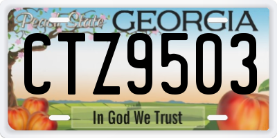 GA license plate CTZ9503
