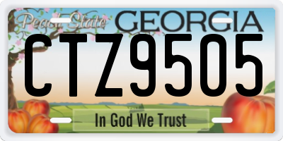 GA license plate CTZ9505