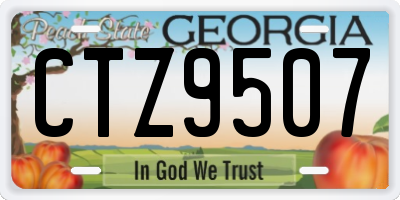GA license plate CTZ9507