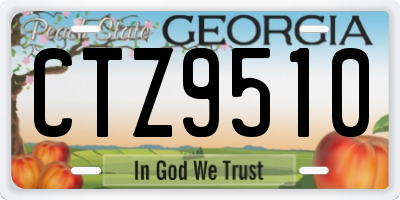 GA license plate CTZ9510