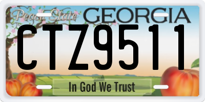 GA license plate CTZ9511