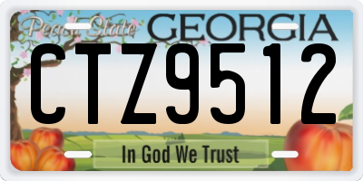 GA license plate CTZ9512