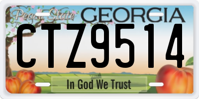 GA license plate CTZ9514