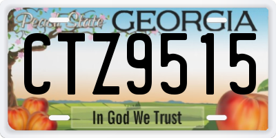 GA license plate CTZ9515