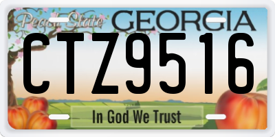 GA license plate CTZ9516