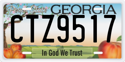 GA license plate CTZ9517