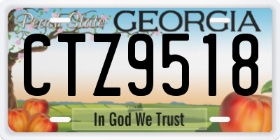 GA license plate CTZ9518