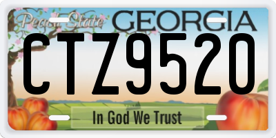 GA license plate CTZ9520