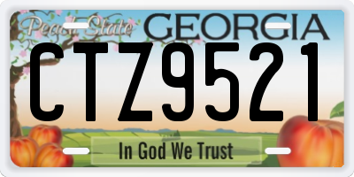 GA license plate CTZ9521