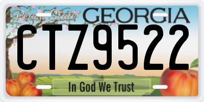 GA license plate CTZ9522