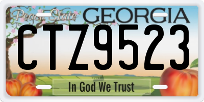 GA license plate CTZ9523
