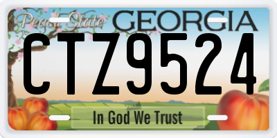 GA license plate CTZ9524