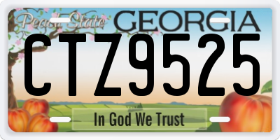 GA license plate CTZ9525