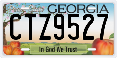 GA license plate CTZ9527