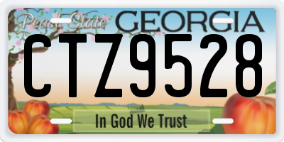 GA license plate CTZ9528